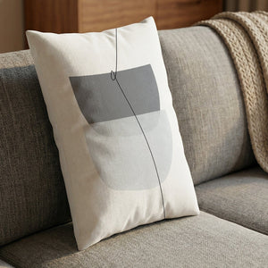 Blue Gray Abstract B Cushion Cushion 13 x 19in Clock Canvas