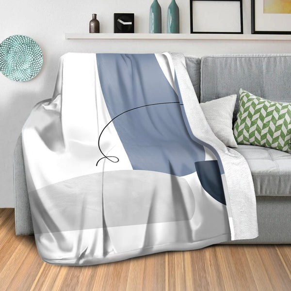 Blue Gray Abstract C Blanket Blanket Clock Canvas