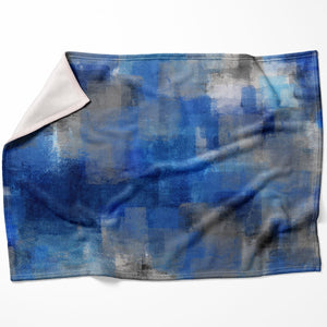 Blue Layers Blanket Blanket 75 x 100cm Clock Canvas