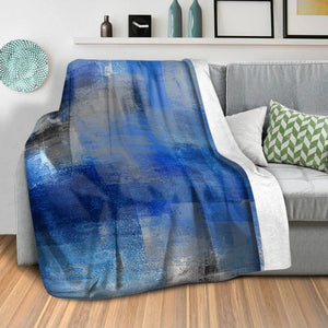Blue Layers Blanket Blanket Clock Canvas