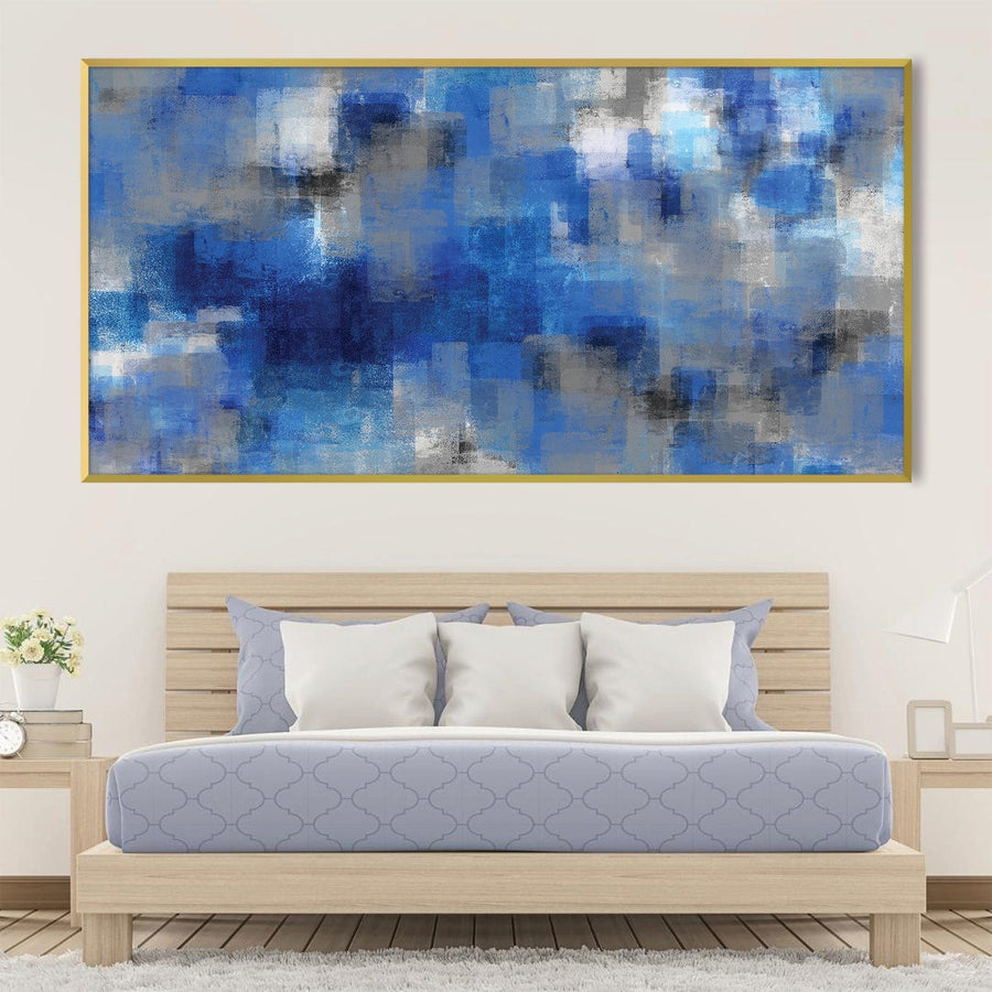 Blue Layers Canvas Art Clock Canvas