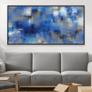 Blue Layers Canvas Art Clock Canvas