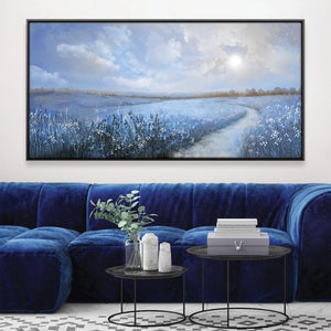 Blue Meadow Trail Canvas Art 20 x 10in / Canvas Clock Canvas