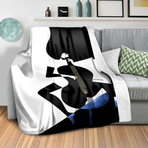 Blue Musician Blanket Blanket Clock Canvas