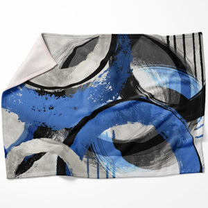 Blue Swirls Blanket Blanket 75 x 100cm Clock Canvas