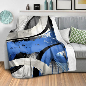Blue Swirls Blanket Blanket Clock Canvas