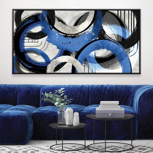 Blue Swirls Canvas Art 50 x 25cm / Framed Prints Clock Canvas