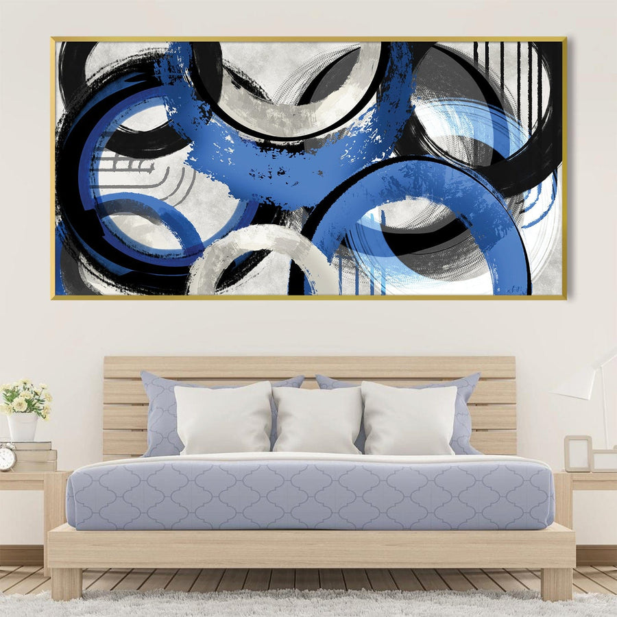 Blue Swirls Canvas Art Clock Canvas