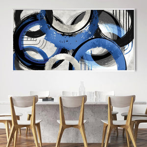 Blue Swirls Canvas Art Clock Canvas