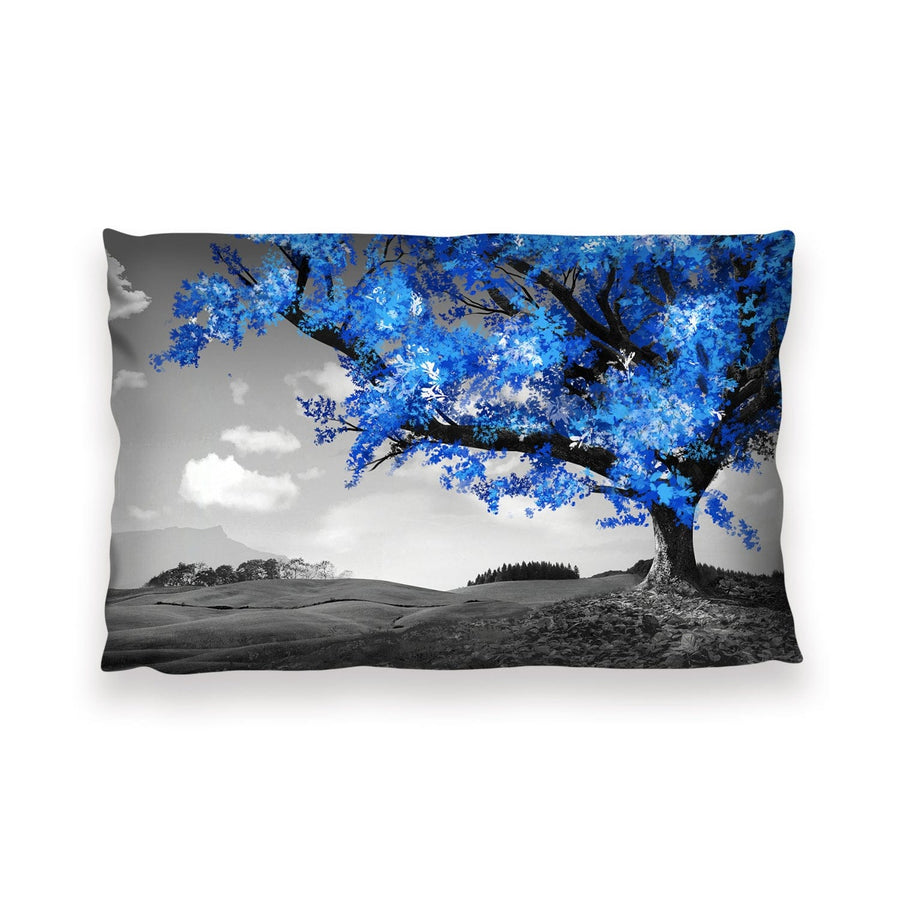 Blue Tree in the Grey Landscape Cushion Cushion 13 x 19in Clock Canvas