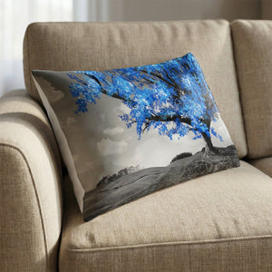 Blue Tree in the Grey Landscape Cushion Cushion 13 x 19in Clock Canvas