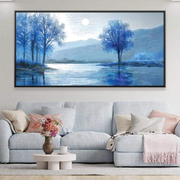 Blue Twilight Canvas Art 20 x 10in / Canvas Clock Canvas