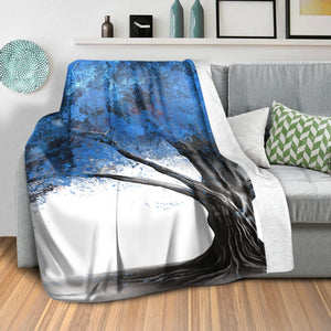 Blue Willow Blanket Blanket Clock Canvas
