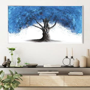 Blue Willow Canvas Art Clock Canvas