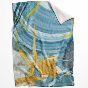 Blue Yellow Abstract A Blanket Blanket 75 x 100cm Clock Canvas