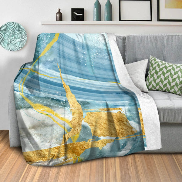 Blue Yellow Abstract A Blanket Blanket Clock Canvas