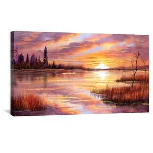 Blush of Twilight Canvas Art Clock Canvas