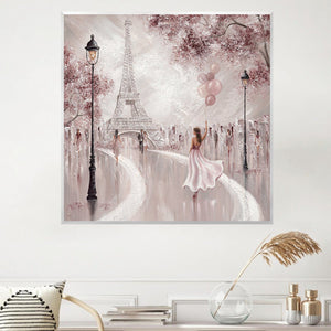 Blushed Parisian Dreams Canvas Art Clock Canvas