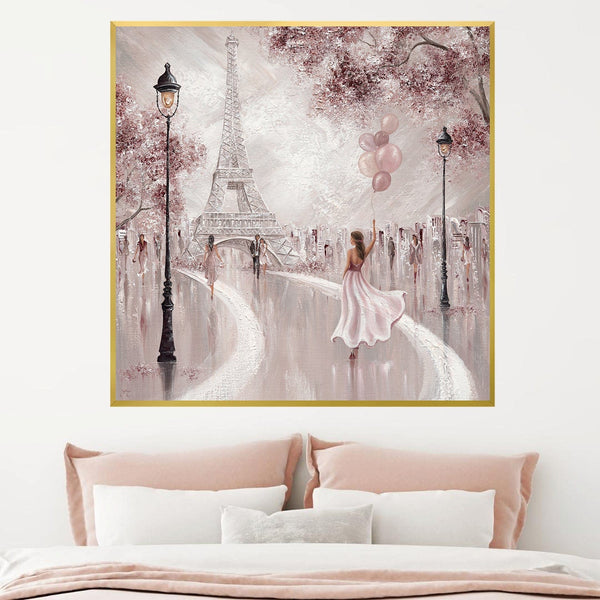 Blushed Parisian Dreams Canvas Art Clock Canvas