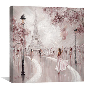 Blushed Parisian Dreams Canvas Art Clock Canvas