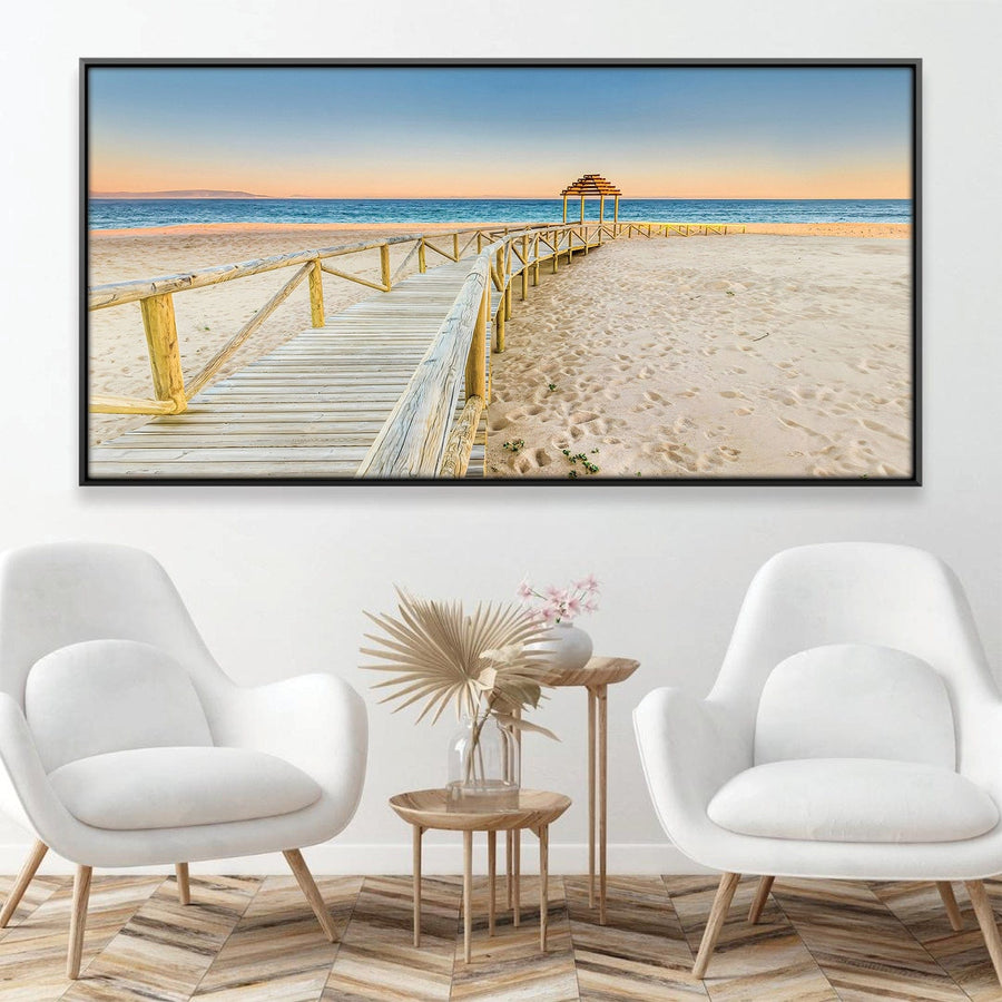 Boardwalk Sands Canvas Art Clock Canvas