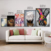 Boho Abstract Canvas Art Clock Canvas