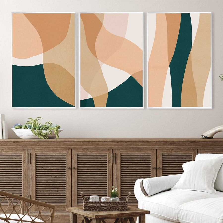Boho Abstrato Canvas Art Clock Canvas