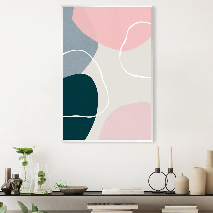 Boho Abstrato Shades Canvas Art Clock Canvas
