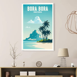 Bora Bora Canvas Art Clock Canvas