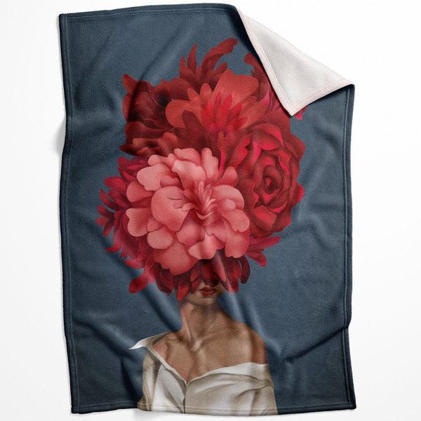 Bouquet Woman A Blanket Blanket 75 x 100cm Clock Canvas