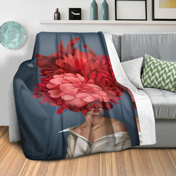 Bouquet Woman A Blanket Blanket Clock Canvas