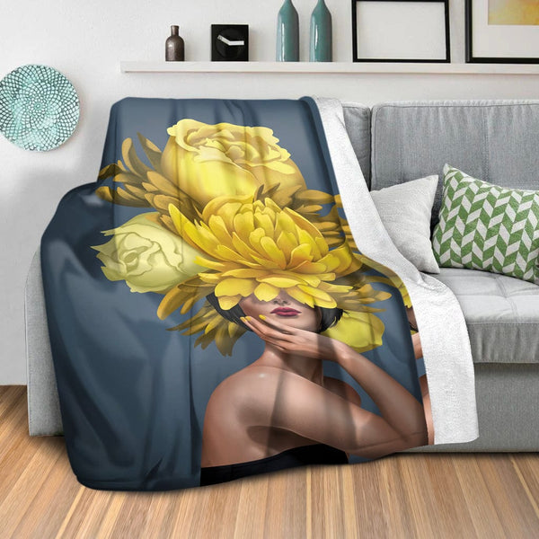 Bouquet Woman B Blanket Blanket Clock Canvas