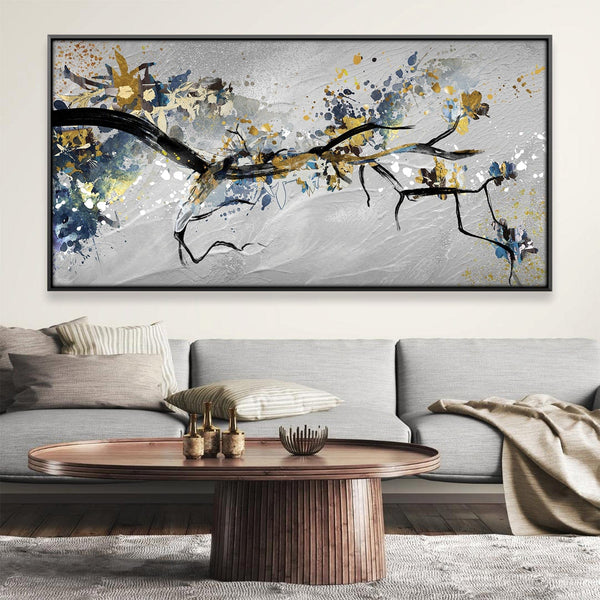 Branched in the Grey Canvas Art 50 x 25cm / Rolled Prints Clock Canvas