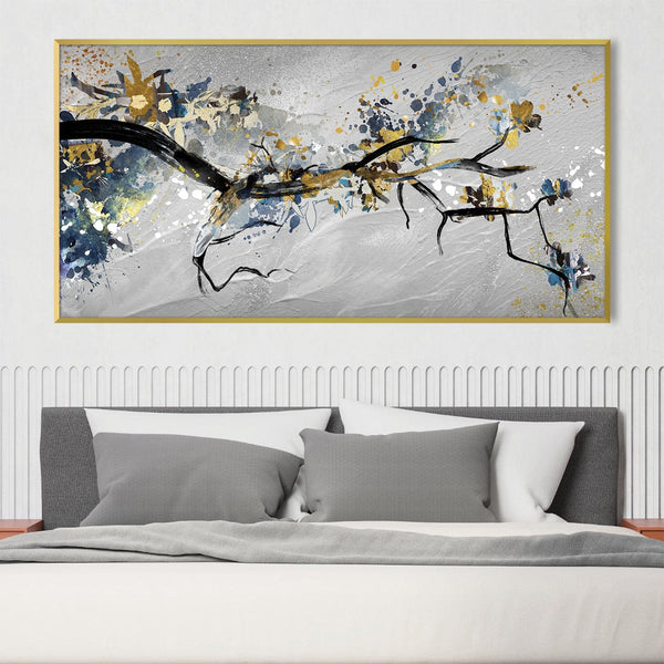 Branched in the Grey Canvas Art Clock Canvas