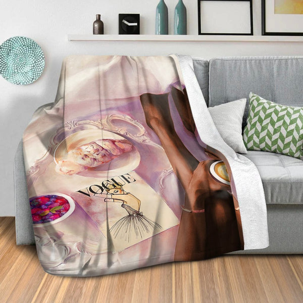 Breakfast in Bed Blanket Blanket Clock Canvas