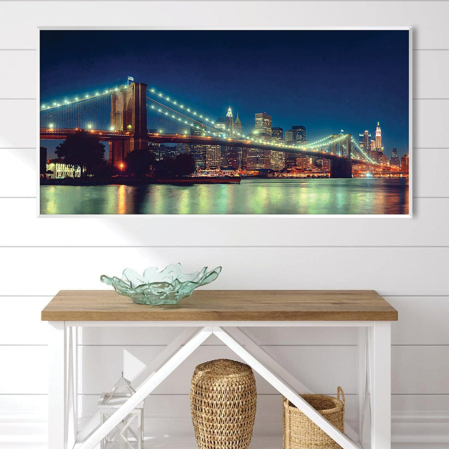 Brooklyn Bridge Nights Canvas Art Clock Canvas