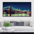 Brooklyn Bridge Nights Canvas Art Clock Canvas