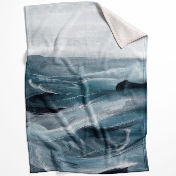 Brushed Ocean C Blanket Blanket Clock Canvas
