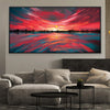 Brushstroke Fiery Sky Canvas Art Clock Canvas
