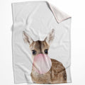 Bubble Gum Zoo Deer Blanket Blanket 75 x 100cm Clock Canvas