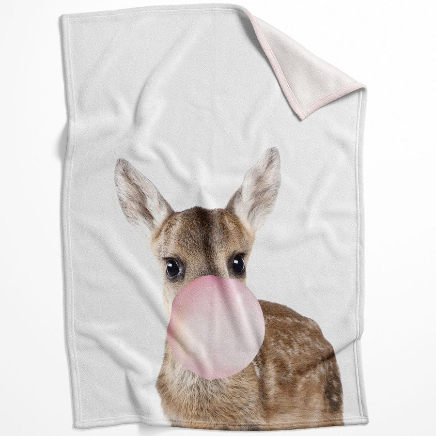 Bubble Gum Zoo Deer Blanket Blanket 75 x 100cm Clock Canvas