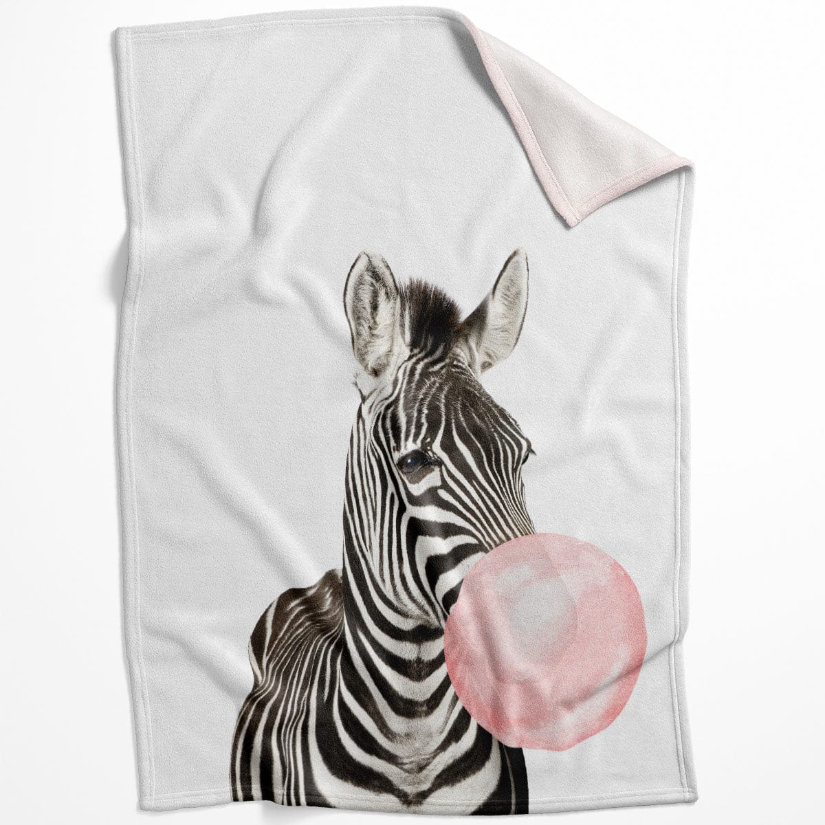 Bubble Gum Zoo Zebra Blanket Blanket 75 x 100cm Clock Canvas