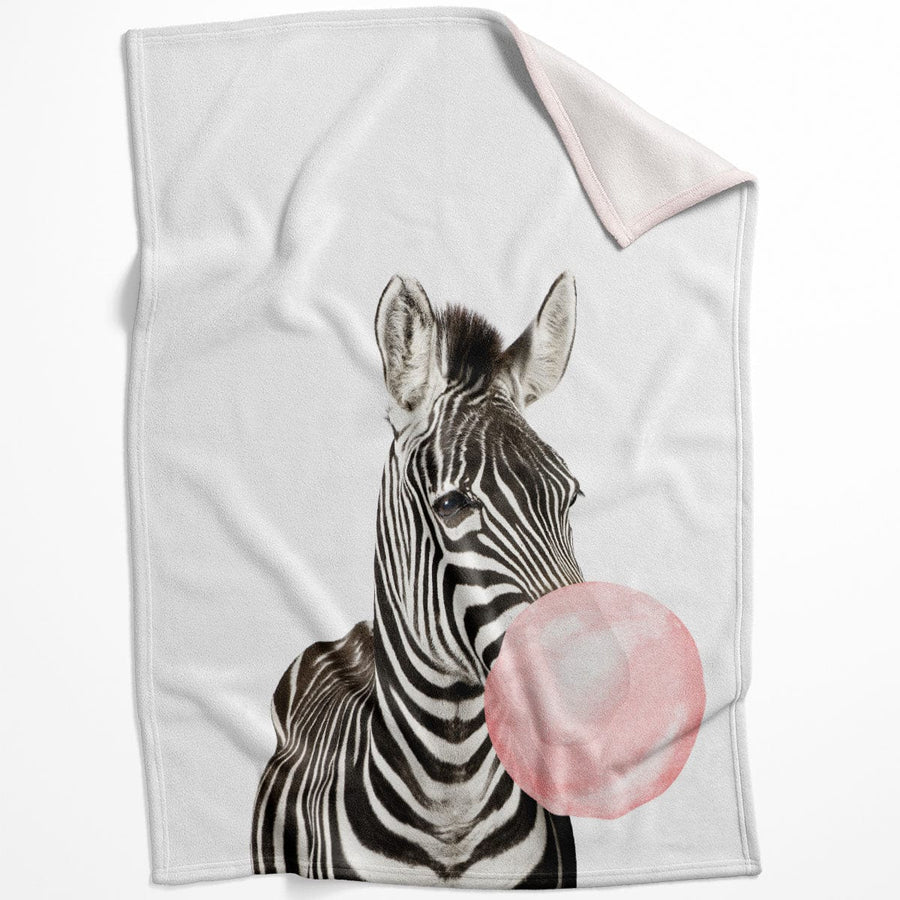 Bubble Gum Zoo Zebra Blanket Blanket 75 x 100cm Clock Canvas