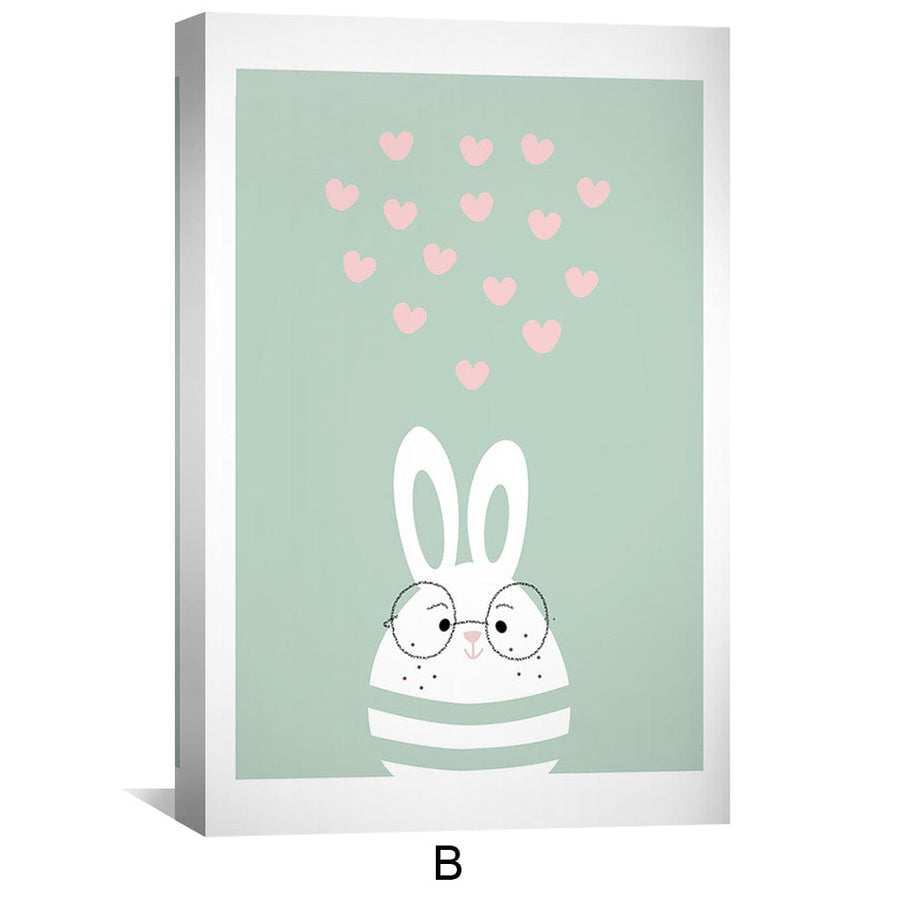 Bunny Love Trio Canvas Art B / 12 x 18in / Canvas Clock Canvas