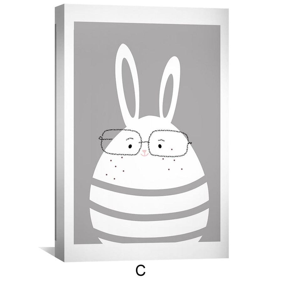 Bunny Love Trio Canvas Art C / 12 x 18in / Canvas Clock Canvas