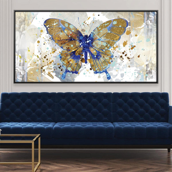 Butterfly Abstract Canvas Art Clock Canvas
