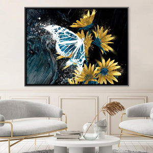 Butterfly Abstraction Canvas Art Clock Canvas