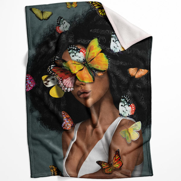 Butterfly Elegance A Blanket Blanket 75 x 100cm Clock Canvas