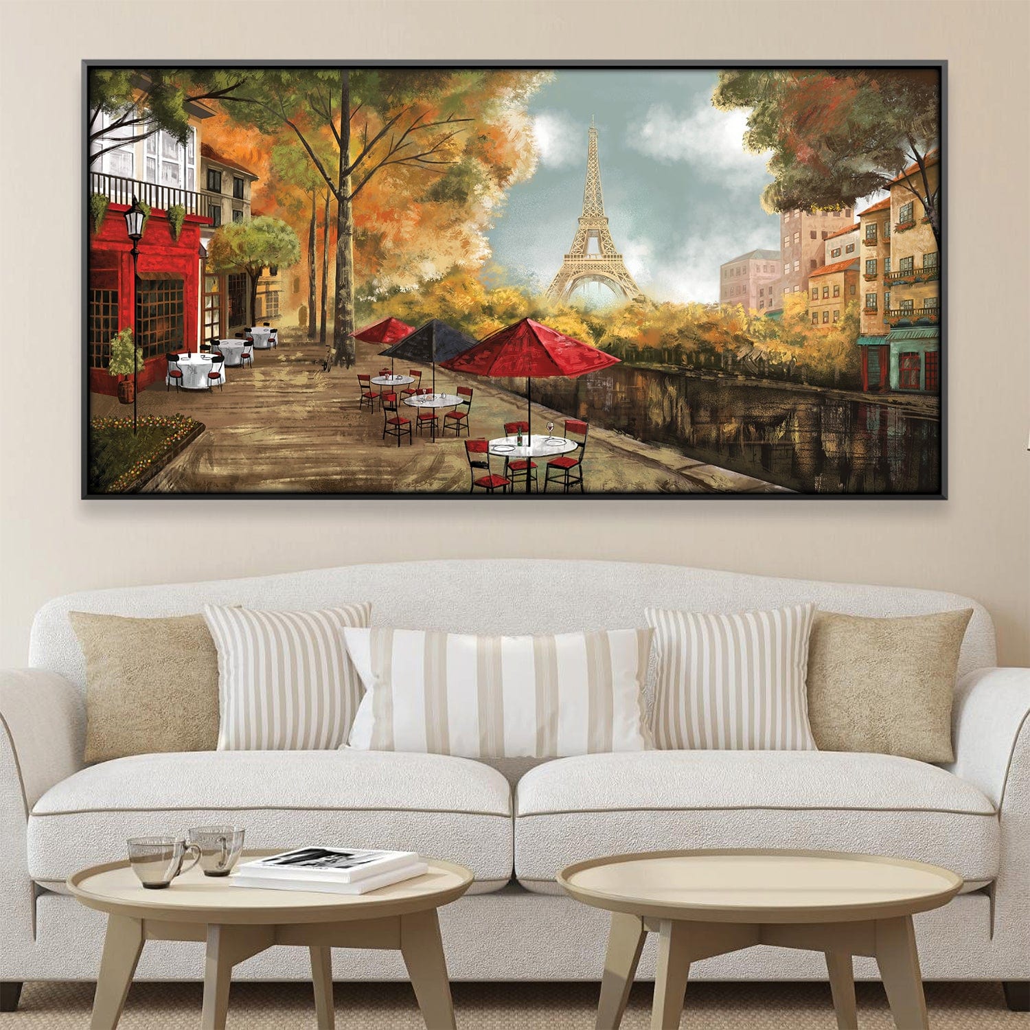 Cafe de la Tour Eiffel Canvas Art 50 x 25cm / Framed Prints Clock Canvas
