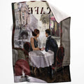 Cafe Love Blanket Blanket 75 x 100cm Clock Canvas